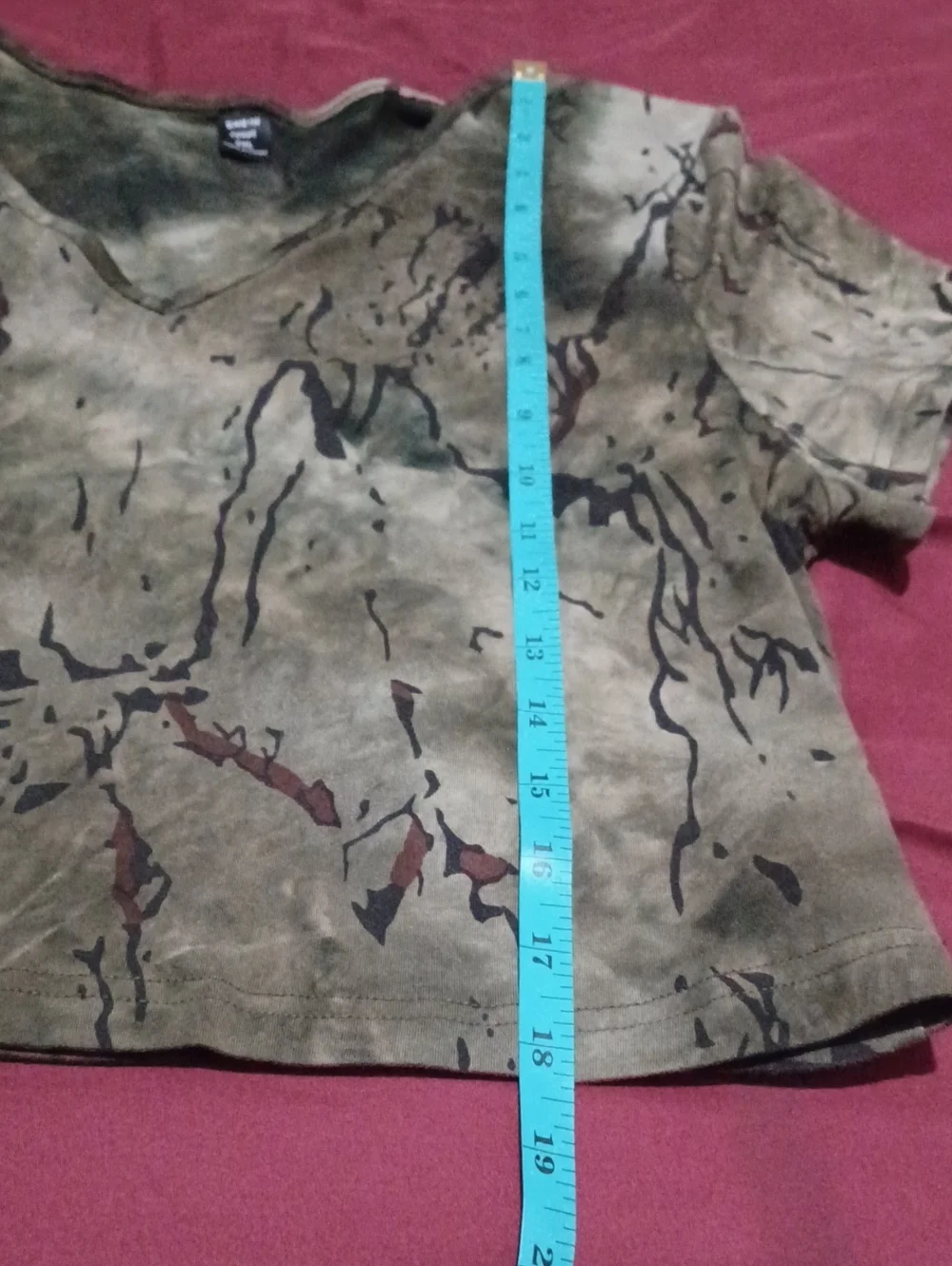 SHEIN Green Camo Two-Piece Crop Top & Wide Leg Pants Set - Size 1X